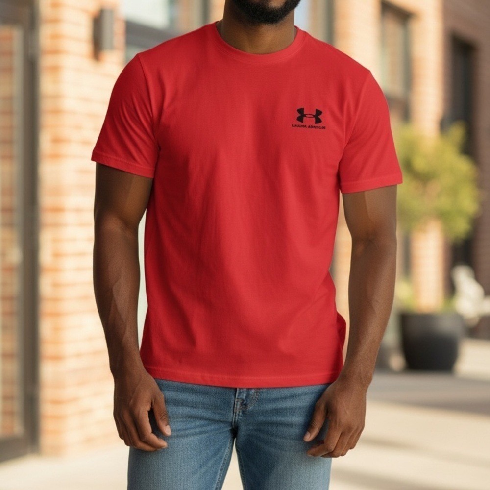 Under Armour Men's Sport style T Shirt SS Loose Fit Heat Gear Red Size M